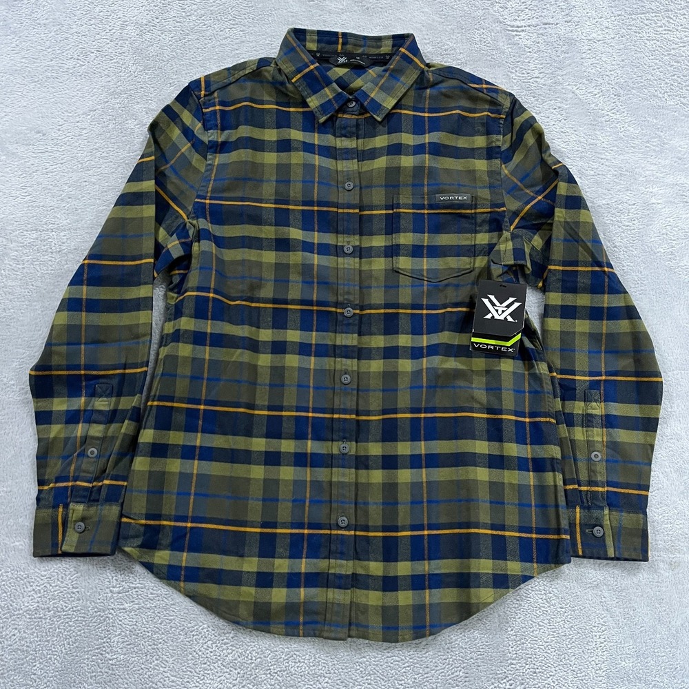 VORTEX Shirt Men's Medium Timber Rush Flannel Southwestern‎ Plaid Long Sleeve